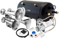 VIXEN HORNS VXO8350/4318 QUAD TRUMPET TRAIN AIR HORN CHROME PLATED WITH 5 GALLON TANK AND 200 PSI COMPRESSOR image 0