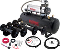 VIXEN HORNS VXPRO8824B QUAD TRUMPET TRAIN AIR HORN BLACK WITH 2.5 GALLON TANK AND 200 PSI COMPRESSOR image 0