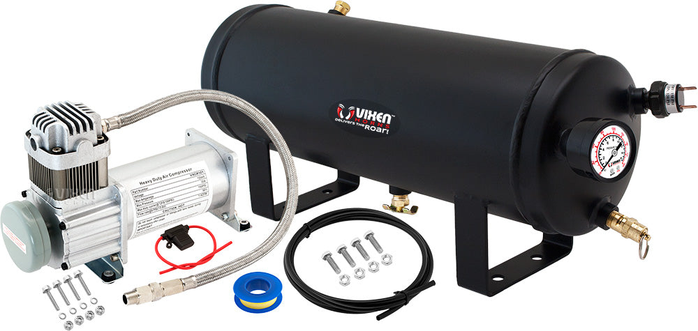 VIXEN HORNS VXO8115 1.5 GALLON AIR TANK WITH 150 PSI AIR COMPRESSOR ONBOARD AIR SYSTEM image 0