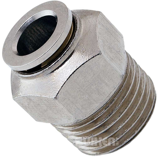 VIXEN AIR VXA7123-8 1/2″ NPT MALE TO PUSH TO CONNECT (PTC) FOR 3/8″ OD HOSE STRAIGHT PNEUMATIC FITTING (8 PACK) image 1