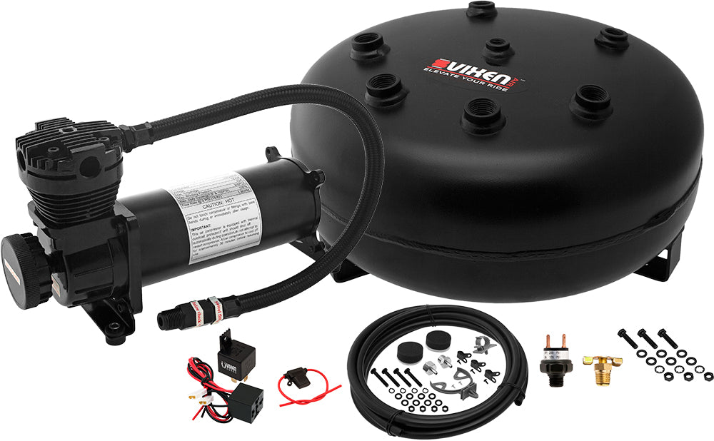 VIXEN AIR VXO4840B 4 GALLON STEEL PANCAKE AIR TANK WITH 200 PSI AIR COMPRESSOR ONBOARD AIR SYSTEM image 0