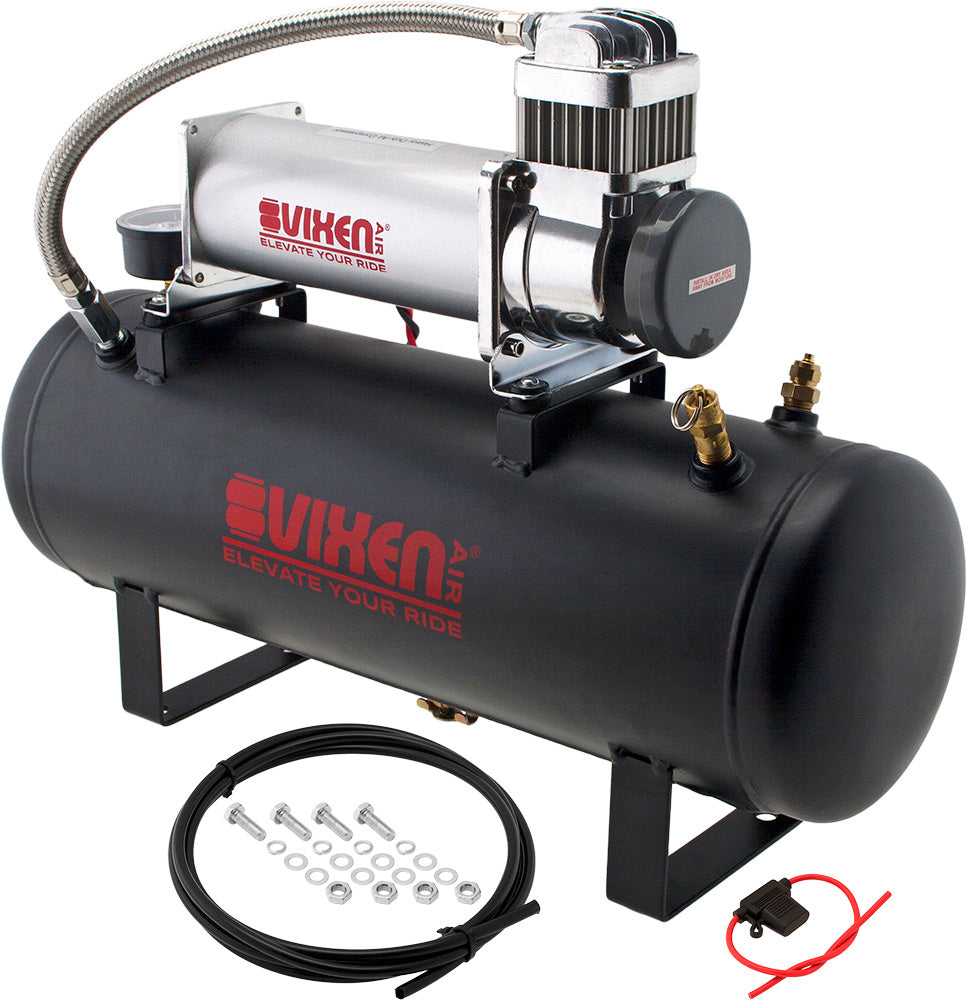 VIXEN AIR VXO8580 2.5 GALLON STEEL AIR TANK WITH 200 PSI AIR COMPRESSOR ONBOARD AIR SYSTEM image 0