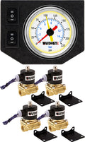VIXEN AIR VXF1G2012W 1/2" NPT ELECTRIC AIR VALVE (SOLENOID) 210PSI 12V (4-PACK) WITH 1 DUAL NEEDLE GAUGE/2 SWITCH DASH PANEL KIT WHITE image 0