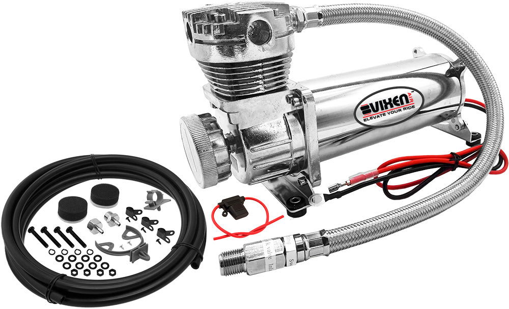 VIXEN AIR VXX1209PW/4850C AIR SUSPENSION KIT FOR TRUCK/CAR BAG/AIR RIDE/SPRING. ON BOARD SYSTEM, 200PSI COMPRESSOR, 5 GALLON ALUMINUM TANK image 1
