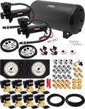VIXEN AIR VXX3805GW/4863DB AIR SUSPENSION KIT FOR TRUCK/CAR BAG/AIR RIDE/SPRING. ON BOARD SYSTEM, DUAL 200PSI COMPRESSOR, 6 GALLON TANK image 0