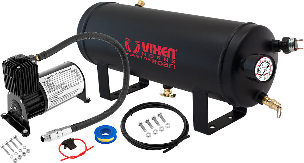 VIXEN HORNS VXO8715B 1.5 GALLON AIR TANK WITH 150 PSI AIR COMPRESSOR ONBOARD AIR SYSTEM image 0