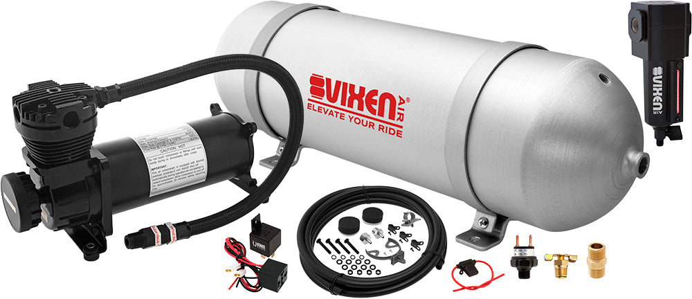 VIXEN AIR VXO4830BF 3 GALLON ALUMINUM AIR TANK WITH 200 PSI AIR COMPRESSOR ONBOARD AIR SYSTEM image 0