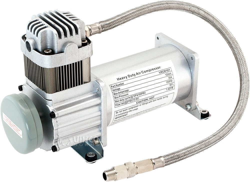 VIXEN HORNS VXO8115/3114 TRIPLE TRUMPET TRAIN AIR HORN CHROME PLATED WITH 1.5 GALLON TANK AND 150 PSI COMPRESSOR image 4