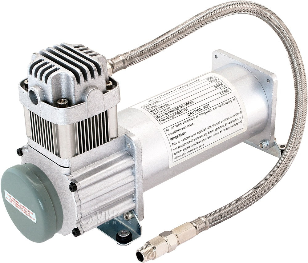 VIXEN HORNS VXO8330/3114C TRIPLE TRUMPET TRAIN AIR HORN CHROME PLATED WITH 3 GALLON TANK AND 200 PSI COMPRESSOR image 4