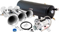 VIXEN HORNS VXO8330/3118 TRIPLE TRUMPET TRAIN AIR HORN CHROME PLATED WITH 3 GALLON TANK AND 200 PSI COMPRESSOR image 0