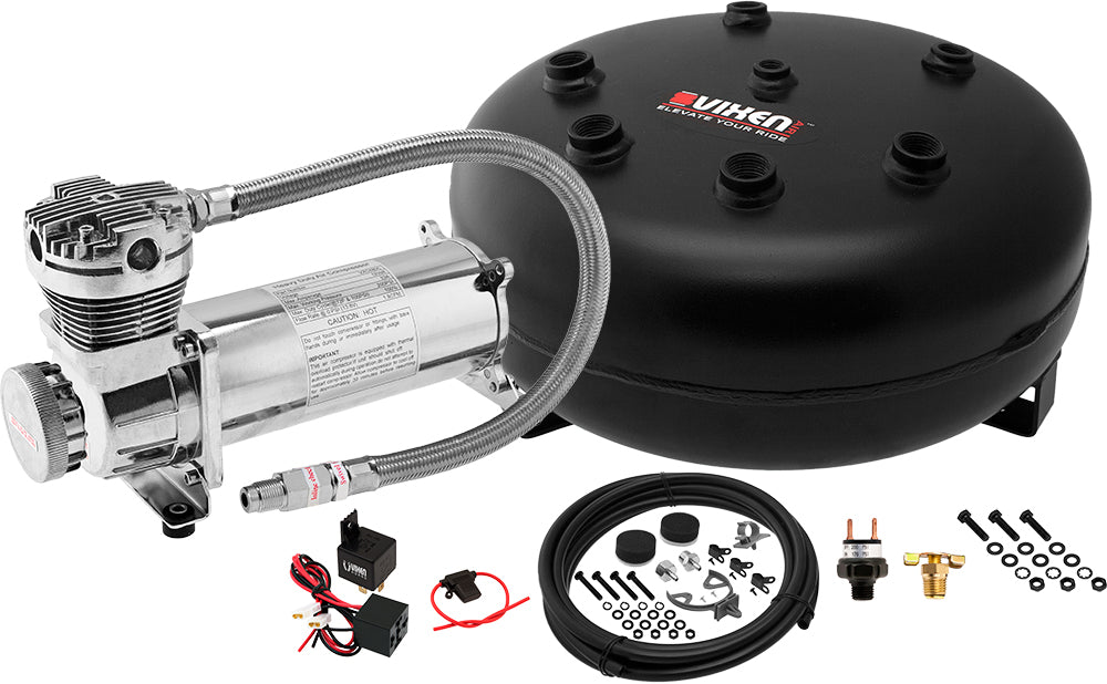 VIXEN AIR VXO4840C 4 GALLON STEEL PANCAKE AIR TANK WITH 200 PSI AIR COMPRESSOR ONBOARD AIR SYSTEM image 0