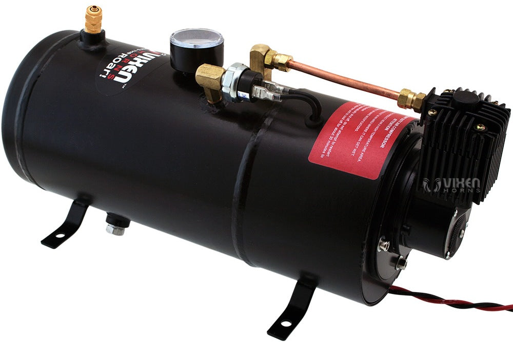 VIXEN HORNS VXO8210/4114B QUAD TRUMPET TRAIN AIR HORN BLACK WITH 1 GALLON TANK AND 150 PSI COMPRESSOR image 5