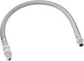 VIXEN HORNS VXA7336 STAINLESS STEEL BRAIDED LEADER HOSE WITH CHECK VALVE 3/8" TO 3/8" MALE NPT 24" CHROME COLOR image 0