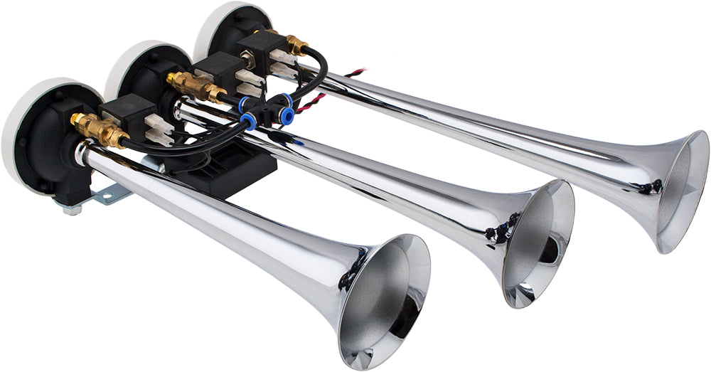 VIXEN HORNS VXH6808C 8-TUNE MUSICAL AIR HORN CHROME PLATED image 1