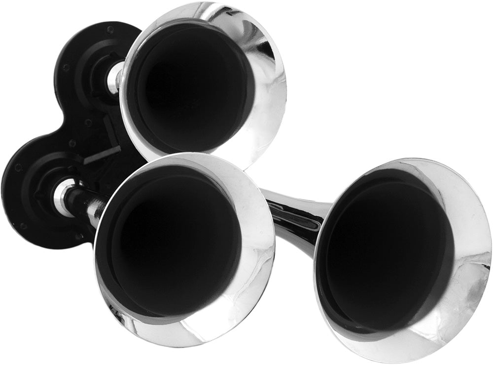VIXEN HORNS VXH2411DC TRIPLE TRUMPET TRAIN AIR HORN KIT CHROME COLOR image 3