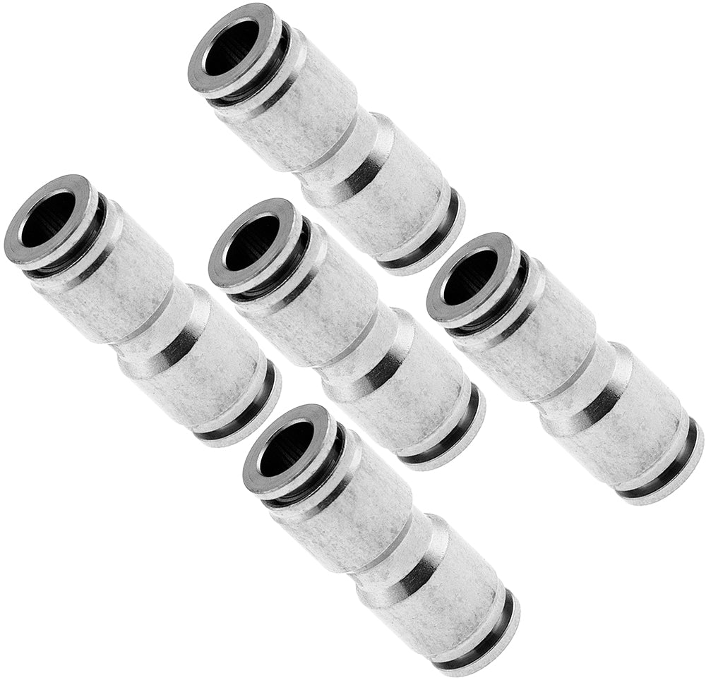 VIXEN AIR VXA8214-5 PUSH TO CONNECT (PTC) UNION STRAIGHT PNEUMATIC FITTING FOR 1/4" OD HOSES (5 PACK) image 0