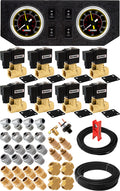 VIXEN AIR VXK1209GB 1/2" NPT AIR RIDE SUSPENSION HIGH FLOW AIR VALVES/SOLENOIDS 250 PSI FOUR CORNERS WITH DUAL BLACK GAUGE, FITTINGS AND HOSES image 0