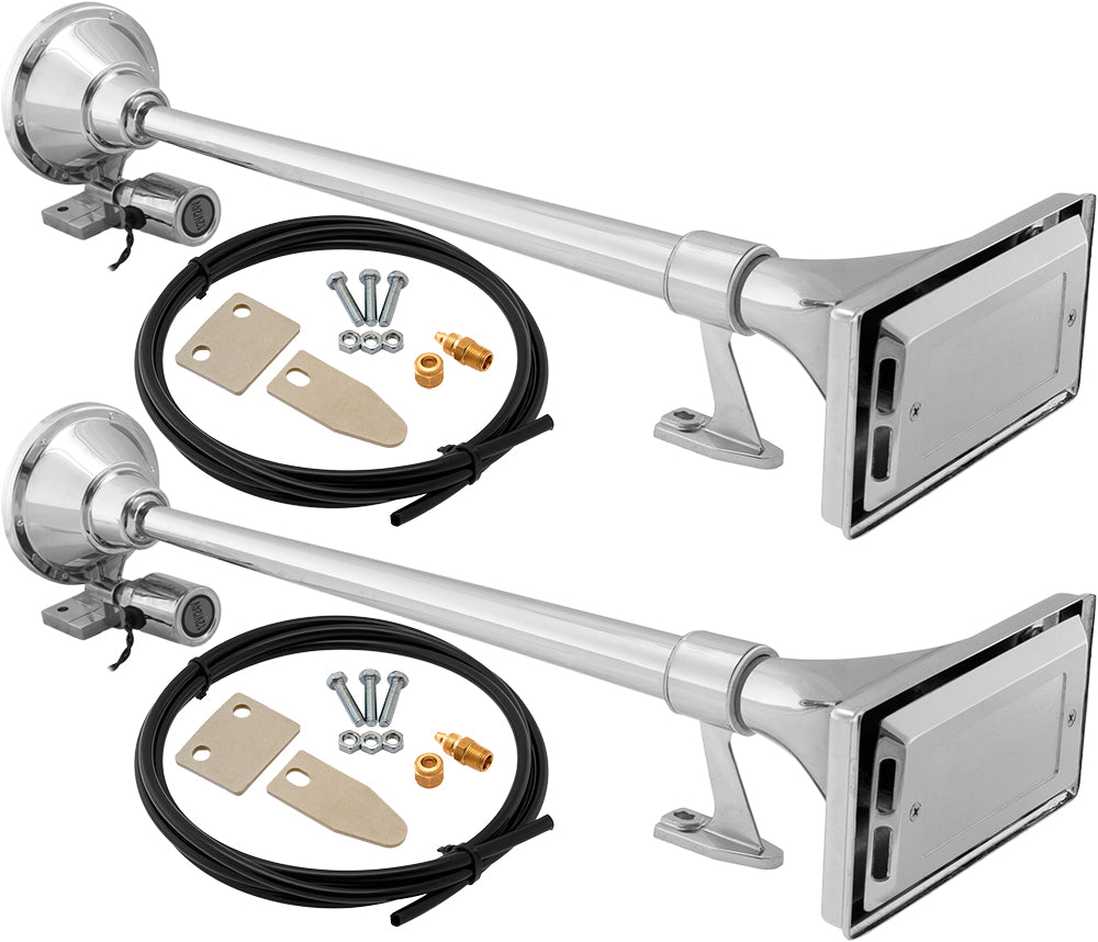 VIXEN HORNS VXH1264X2SEMI TRUCK SINGLE AIR HORN CHROME PLATED (DUAL PACK) image 0