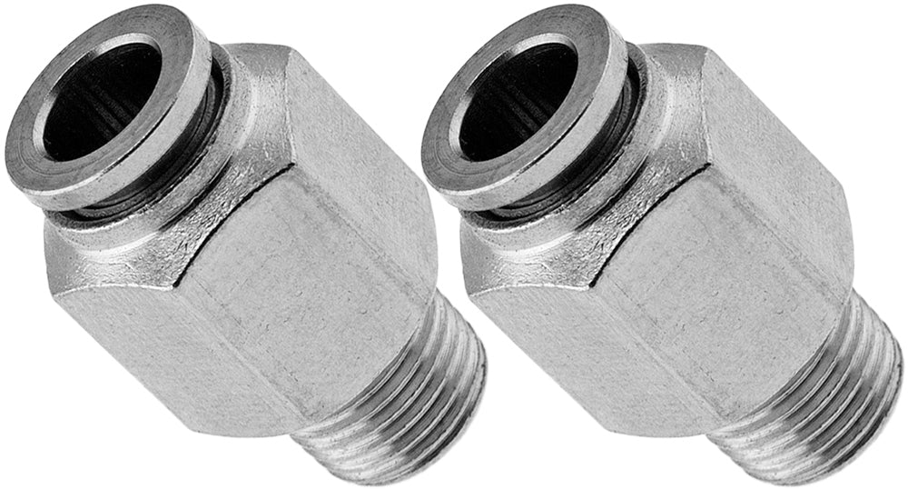 VIXEN AIR VXA7181-2 1/8″ NPT MALE TO PUSH TO CONNECT (PTC) FOR 1/4″ OD HOSE STRAIGHT PNEUMATIC FITTING (2 PACK) image 0