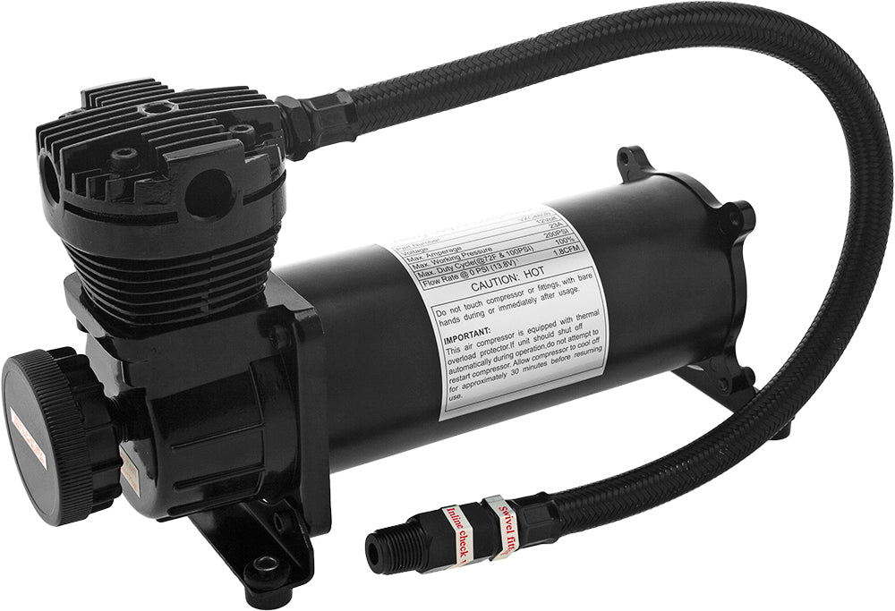 VIXEN AIR VXO4852DAB 6 GALLON ALUMINUM AIR TANK BLACK WITH DUAL 200 PSI AIR COMPRESSOR ONBOARD AIR SYSTEM image 1