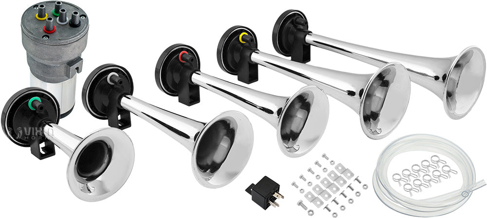 VIXEN HORNS VXH6803C LA CUCARACHA MUSICAL AIR HORN CHROME COLOR image 0