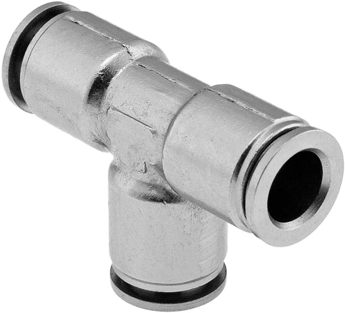 VIXEN AIR VXA8338-2 PUSH TO CONNECT (PTC) UNION TEE PNEUMATIC FITTING FOR 3/8" OD HOSES (2 PACK) image 1