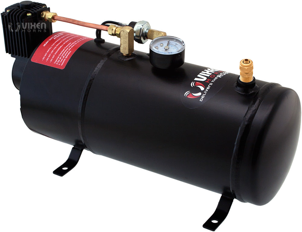 VIXEN HORNS VXO8210/3114B TRIPLE TRUMPET TRAIN AIR HORN BLACK WITH 1 GALLON TANK AND 150 PSI COMPRESSOR image 4