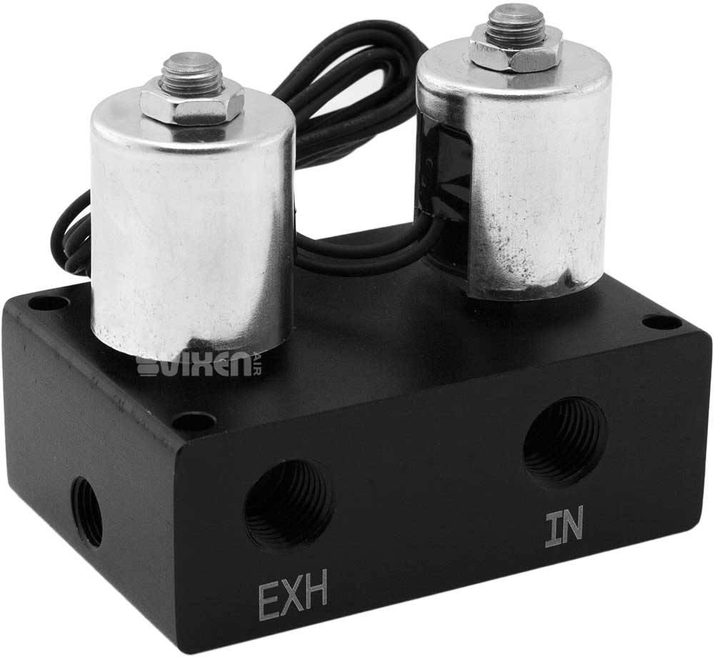 VIXEN AIR VXF1CM01B 2 VALVE SUSPENSION MANIFOLD WITH ONE SINGLE NEEDLE BLACK GAUGE PANEL, 3/8" OD HOSE 50 FT, 1/4" OD HOSE 35 FT AND FITTINGS image 2