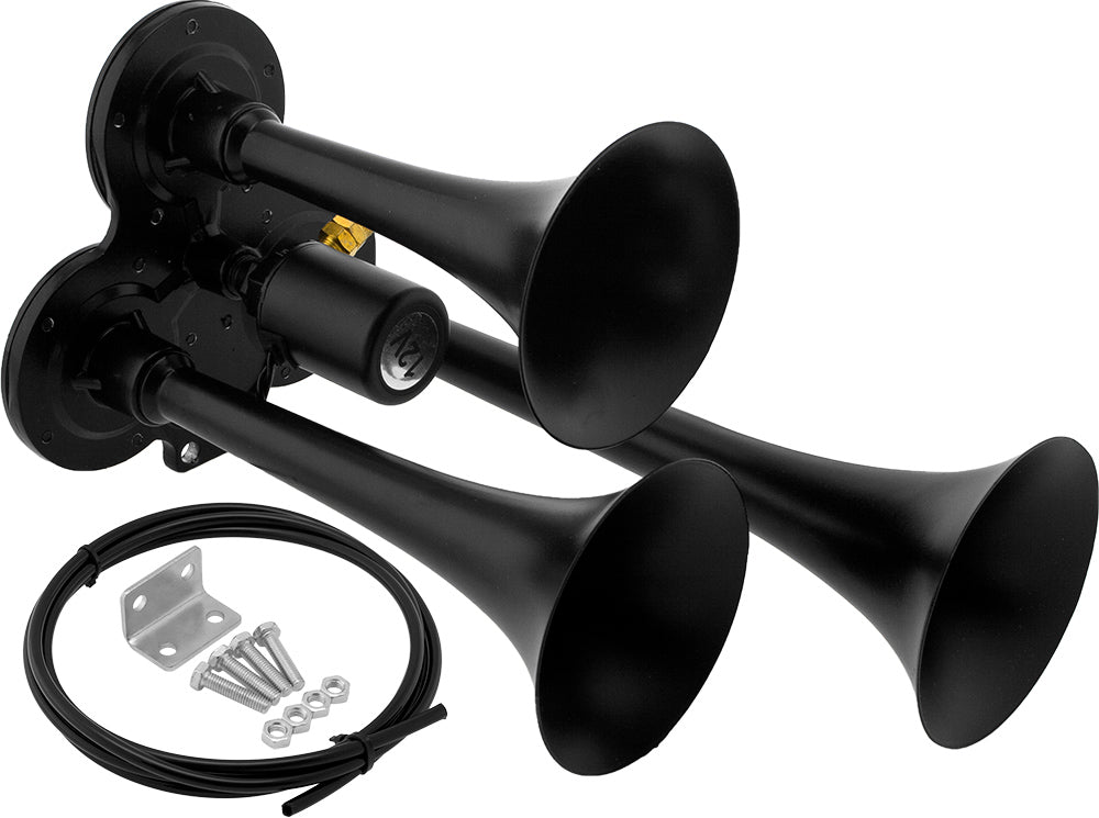 VIXEN HORNS VXH3311B TRIPLE TRUMPET TRAIN AIR HORN BLACK image 0