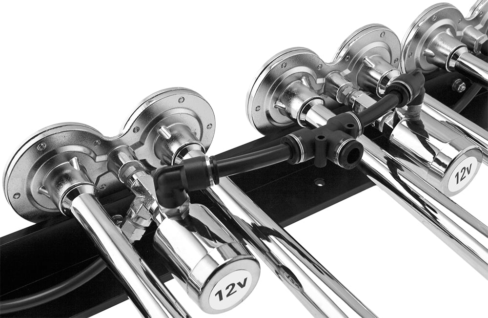 VIXEN HORNS OCTOPOD™ VXO8350/8124XC OCTO TRUMPET TRAIN AIR HORN CHROME PLATED WITH 5 GALLON TANK AND 200 PSI COMPRESSOR image 3
