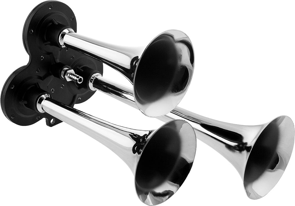 VIXEN HORNS VXH2411C/P TRIPLE TRUMPET TRAIN AIR HORN KIT WITH COVERS CHROME COLOR image 2