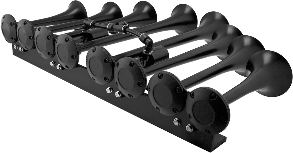 VIXEN HORNS OCTOPOD™ VXO8350/8124XB OCTO TRUMPET TRAIN AIR HORN BLACK WITH 5 GALLON TANK AND 200 PSI COMPRESSOR image 2