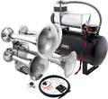 VIXEN HORNS VXO8560/4318C QUAD TRUMPET TRAIN AIR HORN CHROME PLATED WITH 2 GALLON TANK AND 150 PSI COMPRESSOR image 0