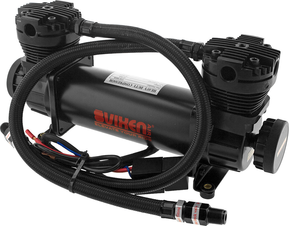 VIXEN AIR VXO8840DB 4 GALLON STEEL PANCAKE AIR TANK WITH DUAL CYLINDER 300 PSI AIR COMPRESSOR ONBOARD AIR SYSTEM image 2