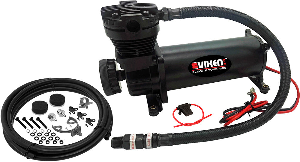 VIXEN AIR VXX3804PB/4840B AIR SUSPENSION KIT FOR TRUCK/CAR/AIR RIDE. ON BOARD SYSTEM - 200 PSI COMPRESSOR, 4 GALLON TANK image 1
