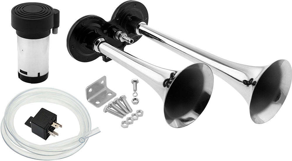 VIXEN HORNS VXH2311C DUAL TRUMPET TRAIN AIR HORN KIT CHROME COLOR image 0