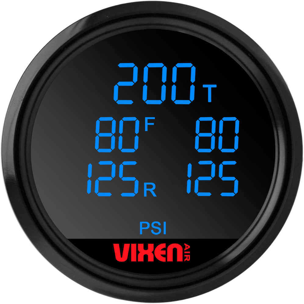 VIXEN AIR VXA9550BD 2" FIVE DISPLAY DIGITAL AIR PRESSURE GAUGE image 1