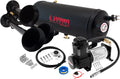 VIXEN HORNS VXO8115B/3114B TRIPLE TRUMPET TRAIN AIR HORN BLACK WITH 1.5 GALLON TANK AND 150 PSI COMPRESSOR image 0