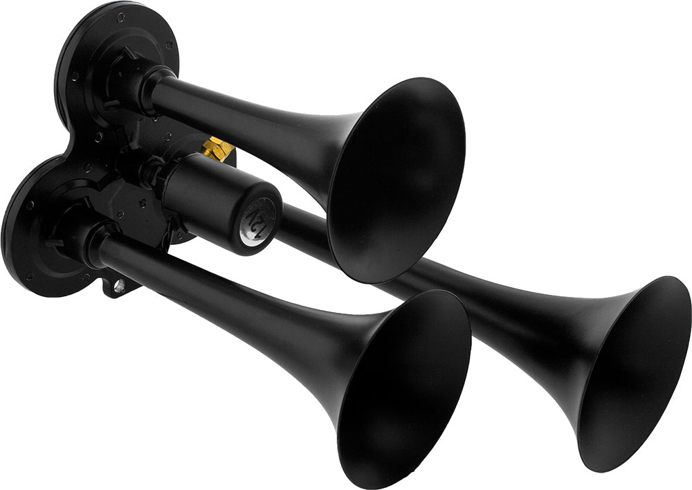 VIXEN HORNS VXH3311B/P TRIPLE TRUMPET TRAIN AIR HORN WITH COVERS BLACK image 2