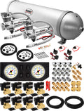 VIXEN AIR VXX3805GW/4850DC AIR SUSPENSION KIT FOR TRUCK/CAR BAG/AIR RIDE/SPRING. ON BOARD SYSTEM, DUAL 200PSI COMPRESSOR, 5 GALLON ALUMINUM TANK image 0