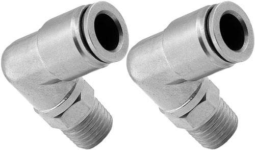 VIXEN AIR VXA2438-2 1/4" NPT MALE TO PUSH TO CONNECT (PTC) FOR 3/8" OD HOSE SWIVEL ELBOW (2 PACK) image 0