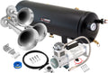 VIXEN HORNS VXO8330/3114C TRIPLE TRUMPET TRAIN AIR HORN CHROME PLATED WITH 3 GALLON TANK AND 200 PSI COMPRESSOR image 0