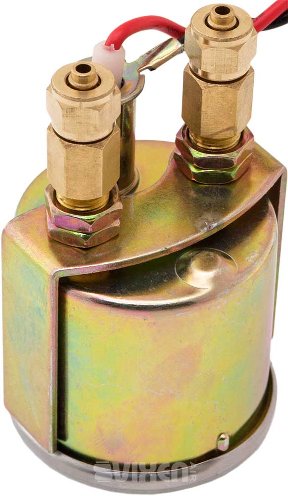 VIXEN AIR VXF2G4012B 1/2" NPT ELECTRIC AIR VALVE (SOLENOID) 250PSI 12V (8-PACK) WITH 2 DUAL NEEDLE GAUGES/4 SWITCH DASH PANEL KIT BLACK image 6