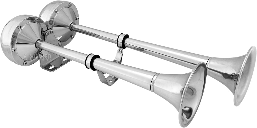 VIXEN HORNS VXH2112MAR MARINE GRADE STAINLESS STEEL ELECTRIC AIR HORN CHROME COLOR image 1