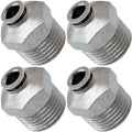 VIXEN AIR VXA7124-4 1/2″ NPT MALE TO PUSH TO CONNECT (PTC) FOR 1/4″ OD HOSE STRAIGHT PNEUMATIC FITTING (4 PACK) image 0