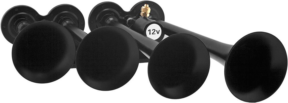 VIXEN HORNS VXO8350/4124XB QUAD TRUMPET TRAIN AIR HORN BLACK WITH 5 GALLON TANK AND 200 PSI COMPRESSOR image 3