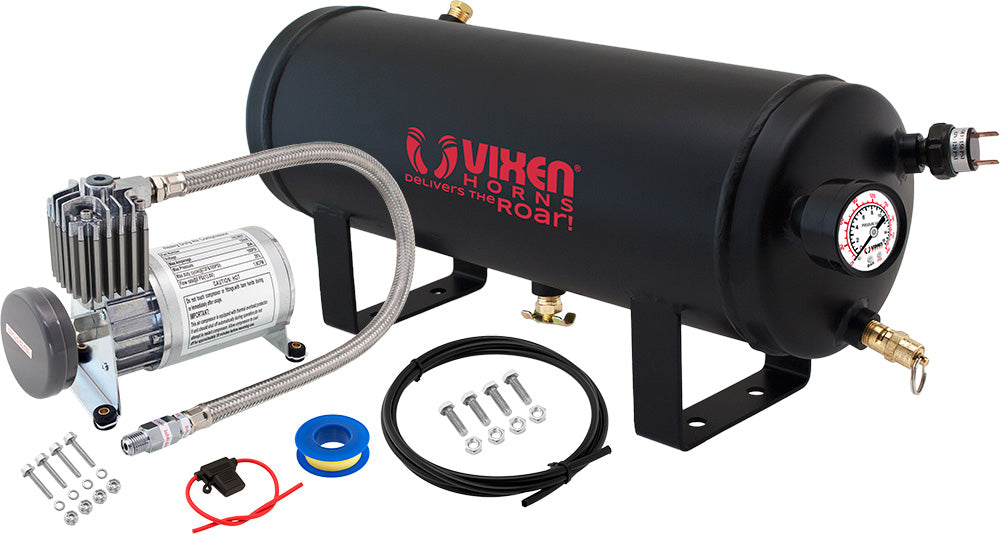 VIXEN HORNS VXO8815 1.5 GALLON AIR TANK WITH 150 PSI AIR COMPRESSOR ONBOARD AIR SYSTEM image 0