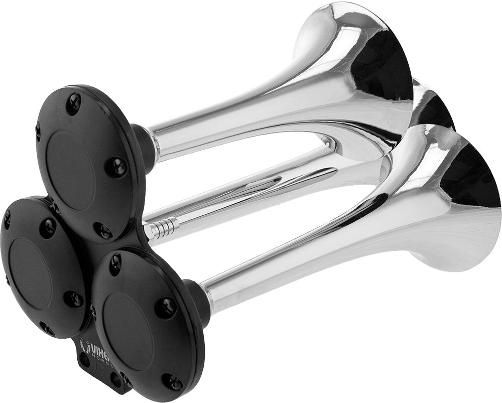 VIXEN HORNS VXH2411C TRIPLE TRUMPET TRAIN AIR HORN KIT CHROME COLOR image 2