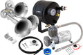 VIXEN HORNS VXO8805/3114 TRIPLE TRUMPET TRAIN AIR HORN CHROME PLATED WITH 0.5 GALLON TANK AND 150 PSI COMPRESSOR image 0