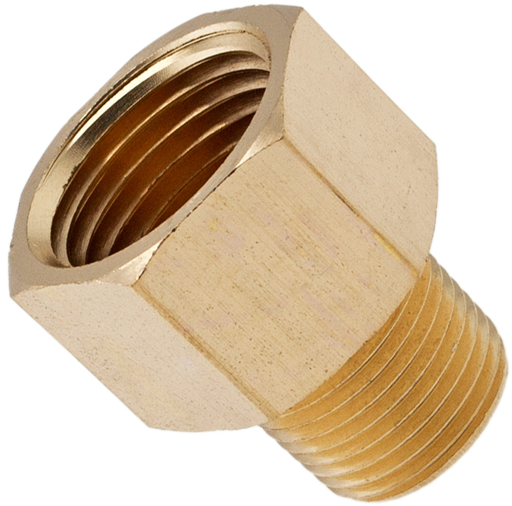 VIXEN HORNS VXA3812-2 3/8" NPT MALE TO 1/2" NPT FEMALE BRASS THREAD EXPANDER FITTING (2 PACK) image 1